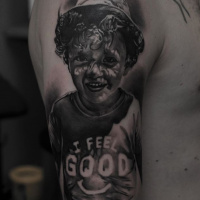 Cute kid tattoo on shoulder
