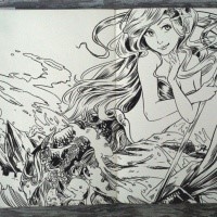 Cute little mermaid tattoo design by 365 Days Of Doodles