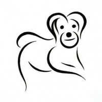 Cute simple smiling dog tattoo design