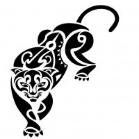 Cute tribal panther tattoo design