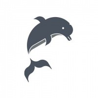 Dark grey dolphin logo tattoo design