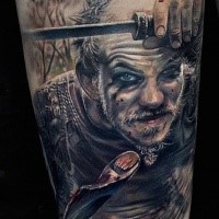 Tatuaje detallado del retrato vikingo de Marispavlo