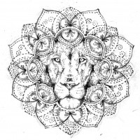 Dotwork lion mandala tattoo design free by Agresivoo