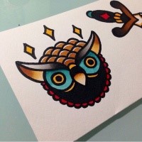 Furious attacking owl tattoo design - Tattooimages.biz