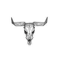 Geometric bull skull tattoo design