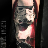 Great StormTrooper tattoo on arm