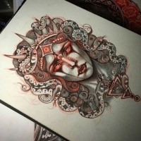 Desenho de tatuagem de dentes de vampiro de lápis cinza-tinta -  Tattooimages.biz