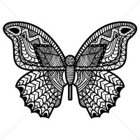 Huge intricate butterfly with geometric pattern tattoo design
