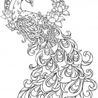 Lordy peacock and moon-and-flower wreath tattoo design