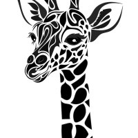 Lovely black tribal giraffe design by Dessins Fantastiques