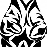 Lovely tribal grizzly in full height tattoo design