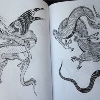 Luxury uncolored chinese dragon tattoo designs