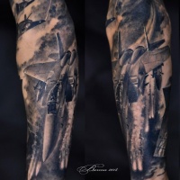 Militärische Luftwaffe Tattoo am Arm