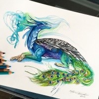 Mythic multicolor animal mix tattoo design