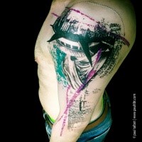 New style de style tatouage de tatouage de la Statue de la Liberté avec lettrage