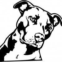 Nice black-ink dog portrait tattoo design