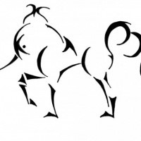 Original black unicorn silhouette tattoo design by Funki Wheelz