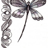 Multicolor static dragonfly tattoo design - Tattooimages.biz