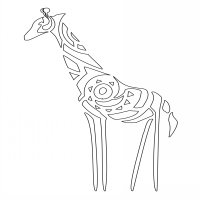 Outline tribal giraffe tattoo design