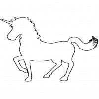 Plain black-line unicorn silhouette tattoo design