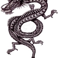 Sinister oriental dragon in color tattoo design - Tattooimages.biz
