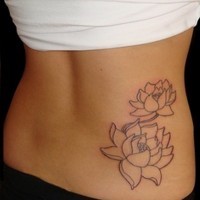 Simple lotus flower tattoo on side