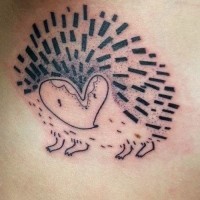 Small cute uncolored hedgehog tattoo