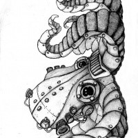 Steampunk metal octopus tattoo design