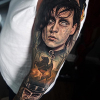 Tim Burton movies sleeve tattoo
