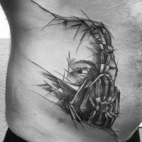 Abstract style black ink sketch tattoo of fantasy monster by Inez Janiak