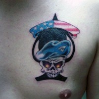 Air force symbol tattoo on chest