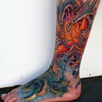 incredibile biomeccanica su piedi e caviglia tatuggio da Carson Hil