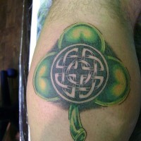 Amazing celtic irish tattoo on leg