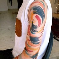eccezionali colori abstraction tatuaggio su braccio