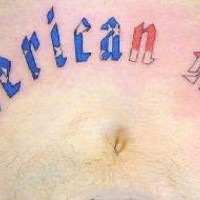 American made lower belly tattoo