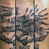 Ancient tribal ornaments tattoo on forearm
