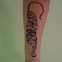 Minimalistic black tiger tattoo
