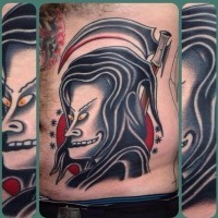 Asian style death demon tattoo by nick mayes