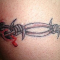 Awesome barbed wire and blood tattoo