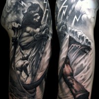 Tatuaje en el brazo, Poseidón amenazante en la tormenta