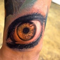 Awesome large very detailed arm tattoo of human eye
