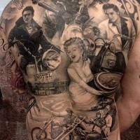 Awesome legend of american cinema tattoo on back