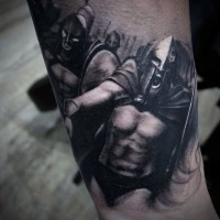 Awesome painted Spartan army tattoo