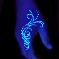 Awesome patterns black light tattoo on wrist