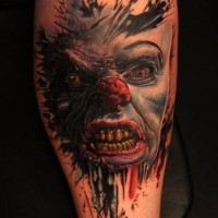 Awesome terrible clown monster tattoo
