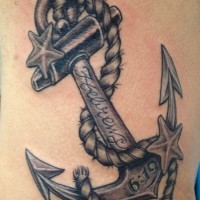 Awesome traditional anchor tattoo