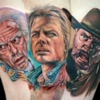 Tolle sehr detaillierte verschiedene Helden aus alten Filme Portraits Tattoo