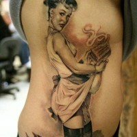 Beautiful punip girl tattoo on ribs