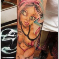 Beautiful sexy nurse pin up girl tattoo
