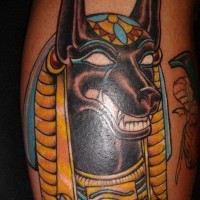 Großes farbiges Anubis Tattoo